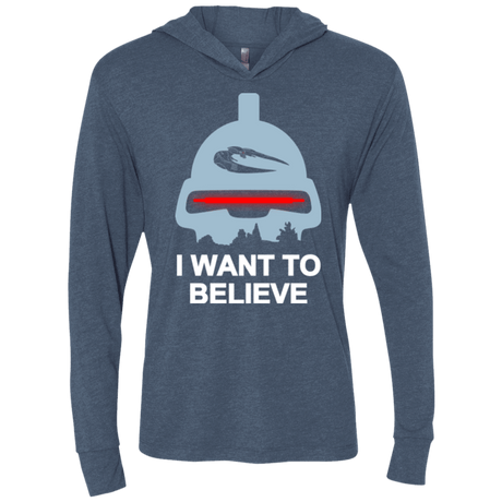 T-Shirts Indigo / X-Small Believe in toasters Triblend Long Sleeve Hoodie Tee