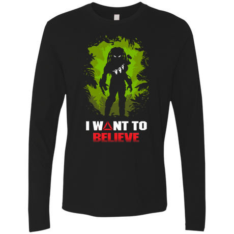 T-Shirts Black / Small Believe in Yautja Men's Premium Long Sleeve