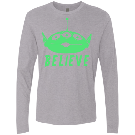 T-Shirts Heather Grey / S Believe Men's Premium Long Sleeve