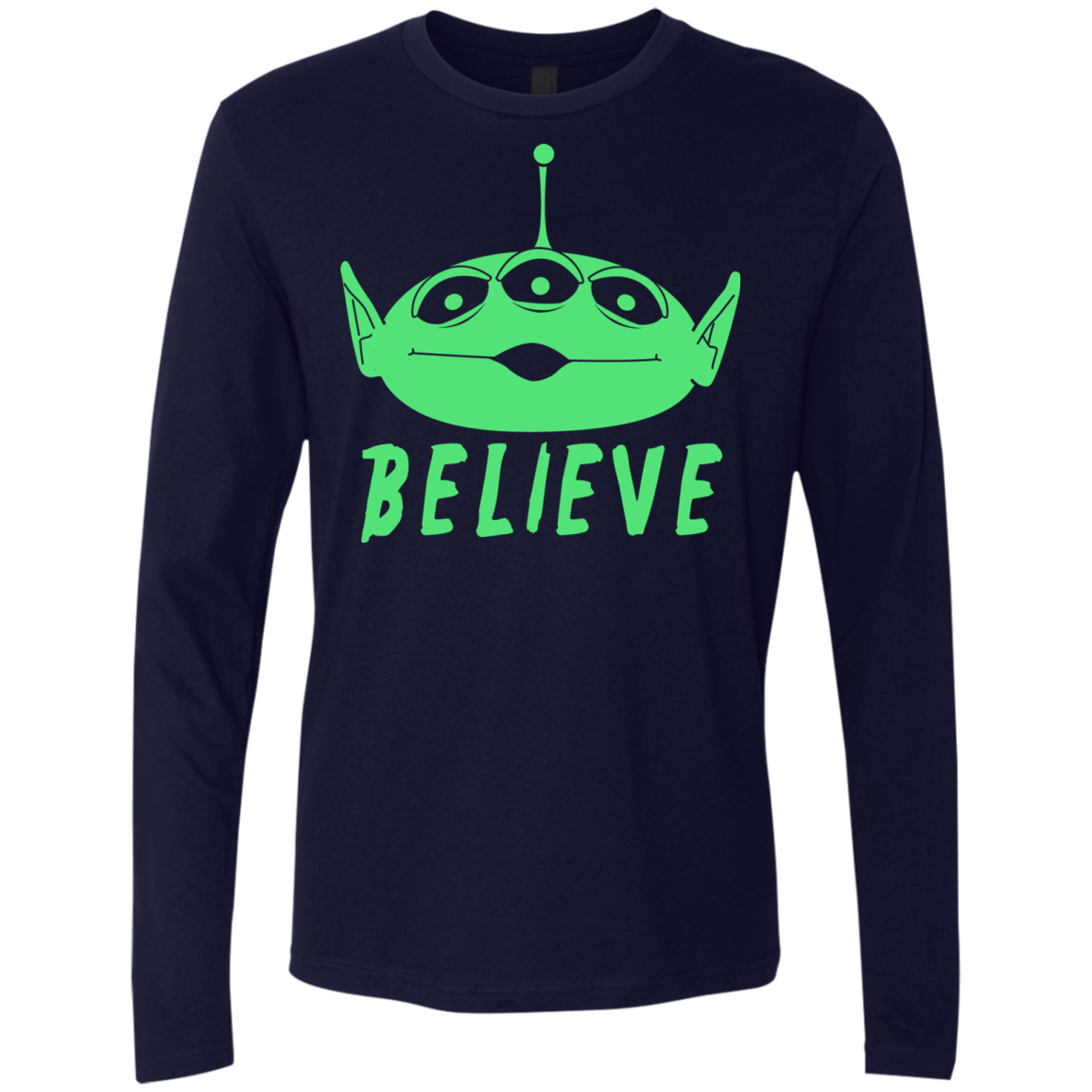T-Shirts Midnight Navy / S Believe Men's Premium Long Sleeve