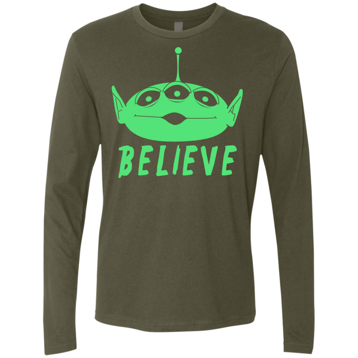 T-Shirts Military Green / S Believe Men's Premium Long Sleeve
