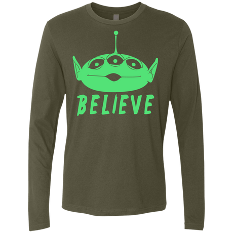 T-Shirts Military Green / S Believe Men's Premium Long Sleeve