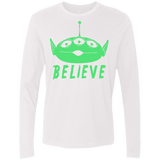 T-Shirts White / S Believe Men's Premium Long Sleeve