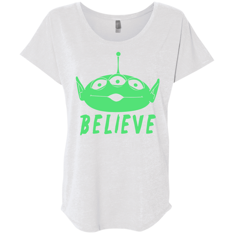 T-Shirts Heather White / X-Small Believe Triblend Dolman Sleeve