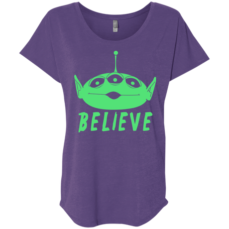 T-Shirts Purple Rush / X-Small Believe Triblend Dolman Sleeve