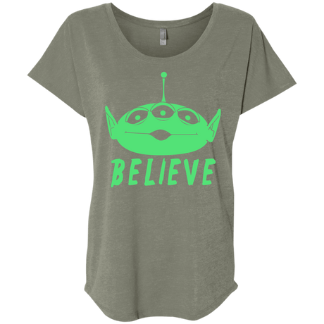 T-Shirts Venetian Grey / X-Small Believe Triblend Dolman Sleeve