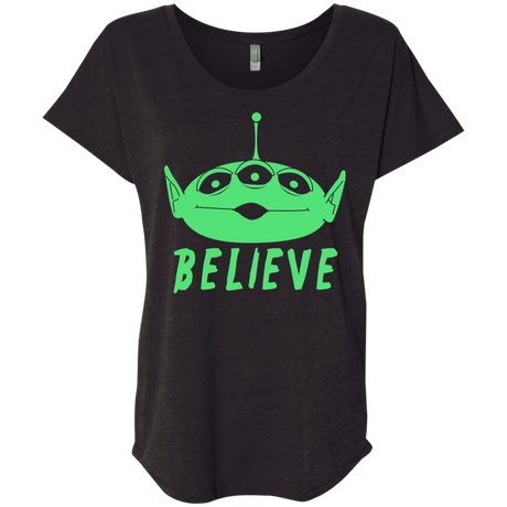 T-Shirts Vintage Black / X-Small Believe Triblend Dolman Sleeve