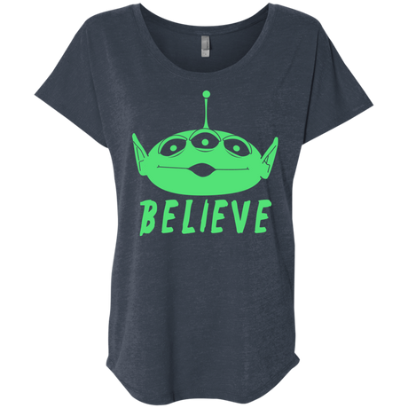 T-Shirts Vintage Navy / X-Small Believe Triblend Dolman Sleeve