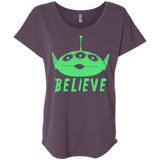 T-Shirts Vintage Purple / X-Small Believe Triblend Dolman Sleeve