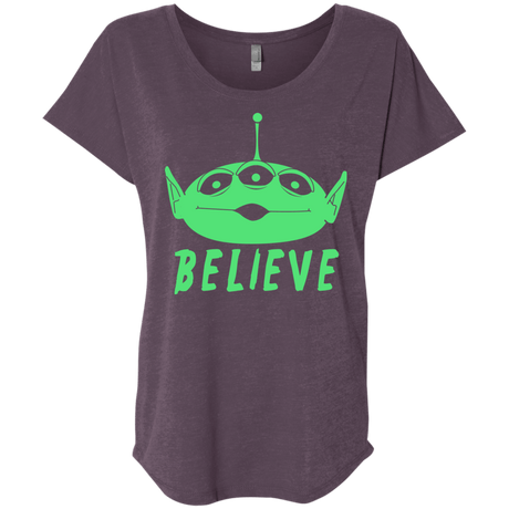 T-Shirts Vintage Purple / X-Small Believe Triblend Dolman Sleeve