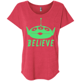 T-Shirts Vintage Red / X-Small Believe Triblend Dolman Sleeve