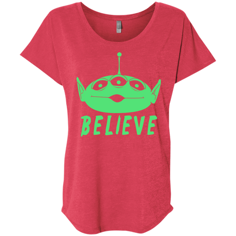 T-Shirts Vintage Red / X-Small Believe Triblend Dolman Sleeve