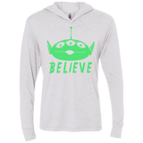T-Shirts Heather White / X-Small Believe Triblend Long Sleeve Hoodie Tee
