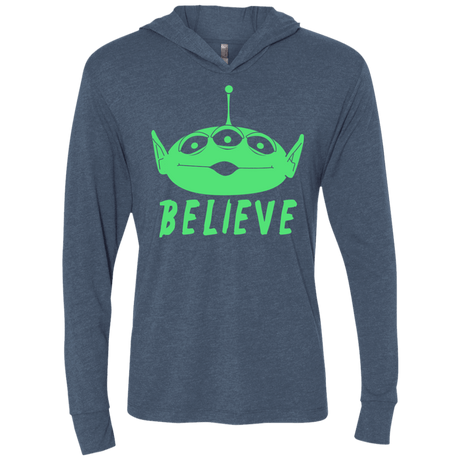T-Shirts Indigo / X-Small Believe Triblend Long Sleeve Hoodie Tee