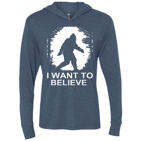T-Shirts Indigo / X-Small Believe Triblend Long Sleeve Hoodie Tee