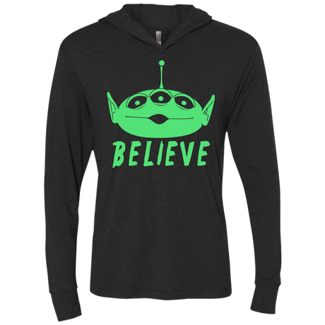 T-Shirts Vintage Black / X-Small Believe Triblend Long Sleeve Hoodie Tee