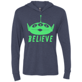T-Shirts Vintage Navy / X-Small Believe Triblend Long Sleeve Hoodie Tee