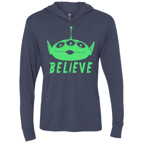 T-Shirts Vintage Navy / X-Small Believe Triblend Long Sleeve Hoodie Tee