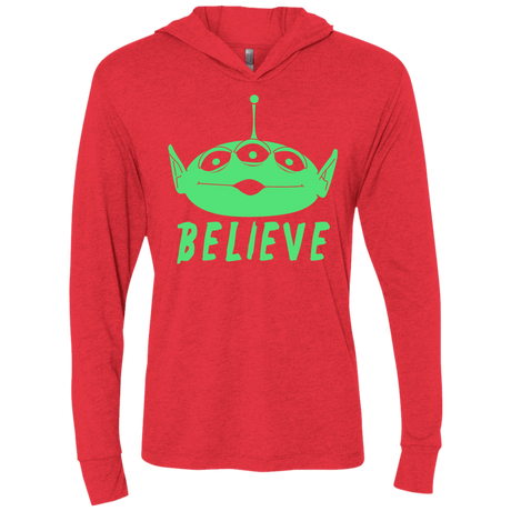 T-Shirts Vintage Red / X-Small Believe Triblend Long Sleeve Hoodie Tee