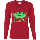 T-Shirts Red / S Believe Women's Long Sleeve T-Shirt