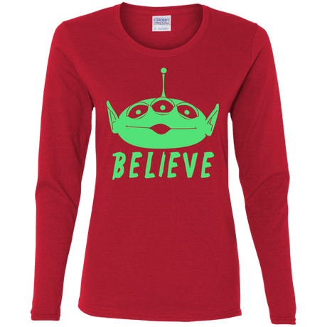 T-Shirts Red / S Believe Women's Long Sleeve T-Shirt