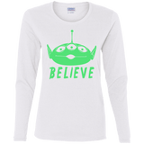 T-Shirts White / S Believe Women's Long Sleeve T-Shirt