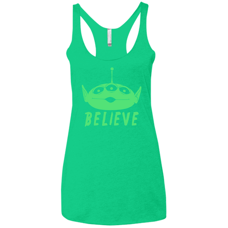 T-Shirts Envy / X-Small Believe Women's Triblend Racerback Tank