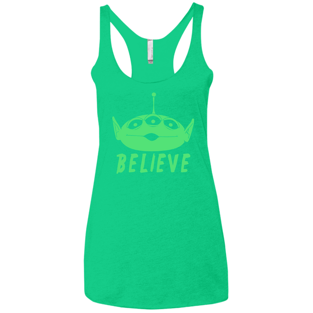 T-Shirts Envy / X-Small Believe Women's Triblend Racerback Tank