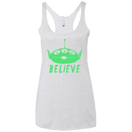 T-Shirts Heather White / X-Small Believe Women's Triblend Racerback Tank