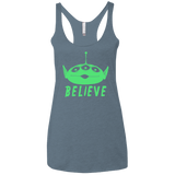 T-Shirts Indigo / X-Small Believe Women's Triblend Racerback Tank