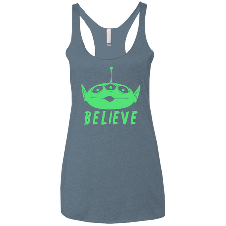 T-Shirts Indigo / X-Small Believe Women's Triblend Racerback Tank