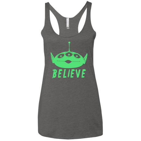 T-Shirts Premium Heather / X-Small Believe Women's Triblend Racerback Tank