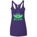 T-Shirts Purple Rush / X-Small Believe Women's Triblend Racerback Tank
