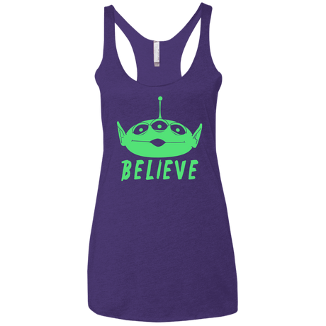 T-Shirts Purple Rush / X-Small Believe Women's Triblend Racerback Tank