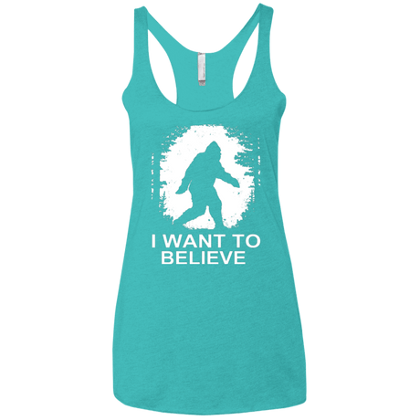 T-Shirts Tahiti Blue / X-Small Believe Women's Triblend Racerback Tank