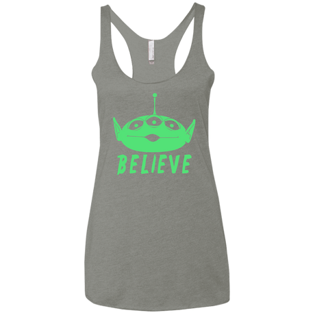 T-Shirts Venetian Grey / X-Small Believe Women's Triblend Racerback Tank