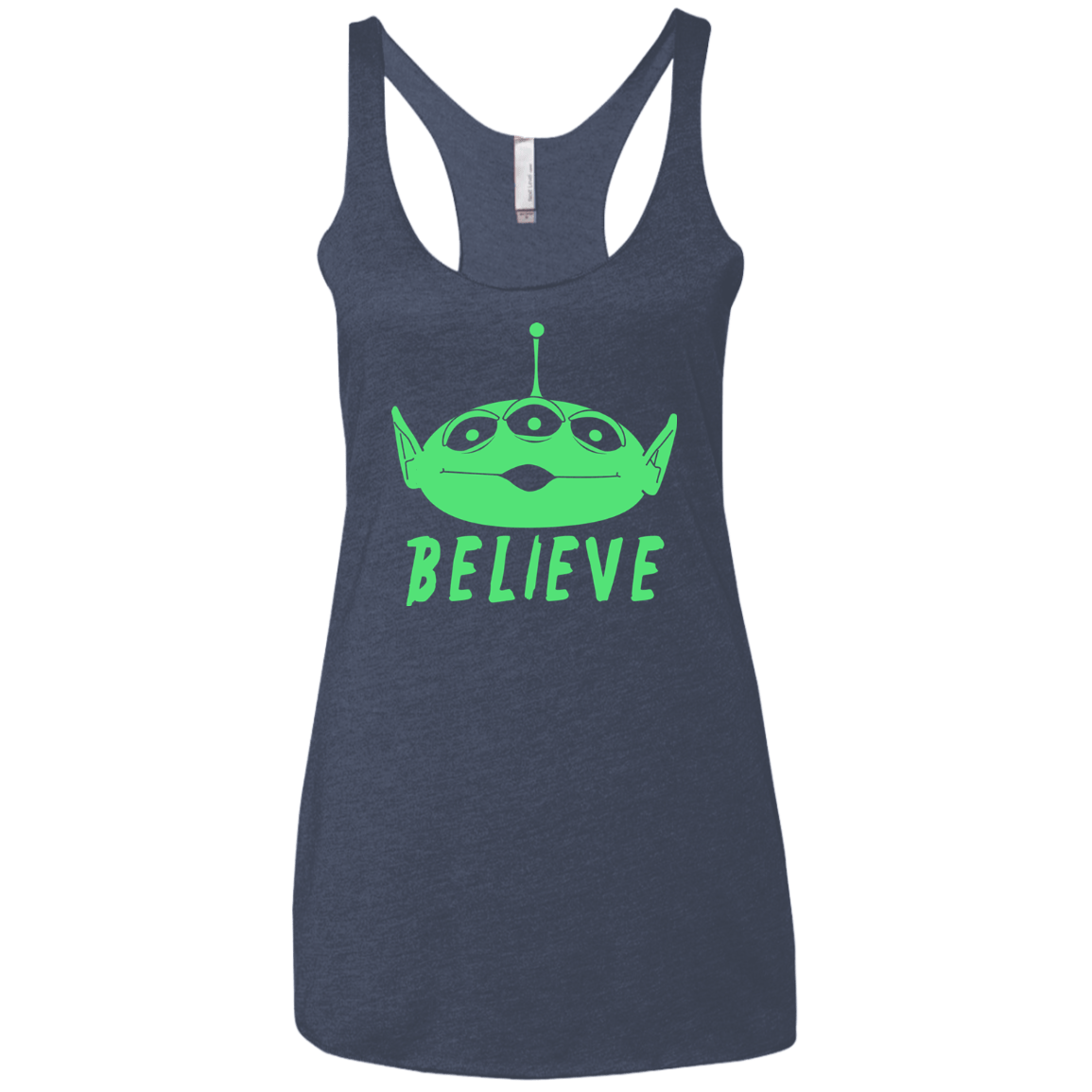 T-Shirts Vintage Navy / X-Small Believe Women's Triblend Racerback Tank