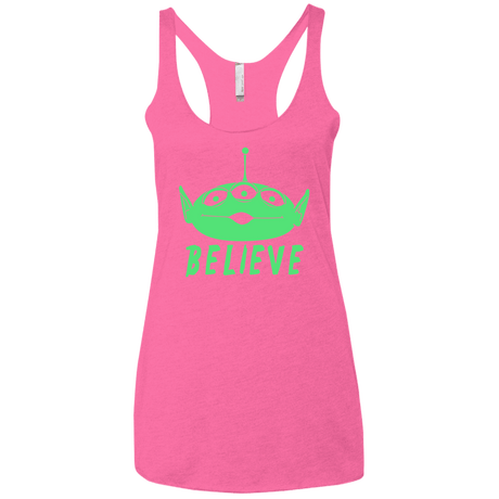 T-Shirts Vintage Pink / X-Small Believe Women's Triblend Racerback Tank