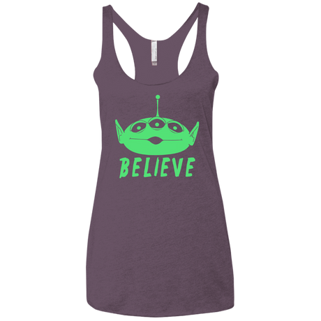 T-Shirts Vintage Purple / X-Small Believe Women's Triblend Racerback Tank