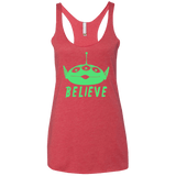 T-Shirts Vintage Red / X-Small Believe Women's Triblend Racerback Tank