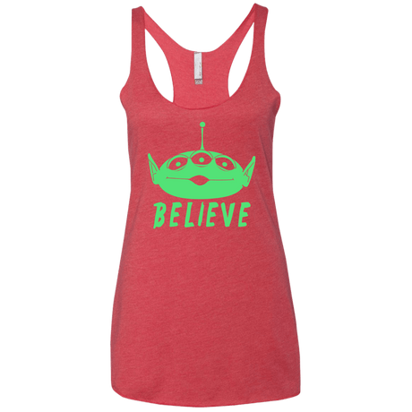 T-Shirts Vintage Red / X-Small Believe Women's Triblend Racerback Tank