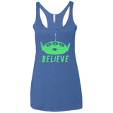 T-Shirts Vintage Royal / X-Small Believe Women's Triblend Racerback Tank