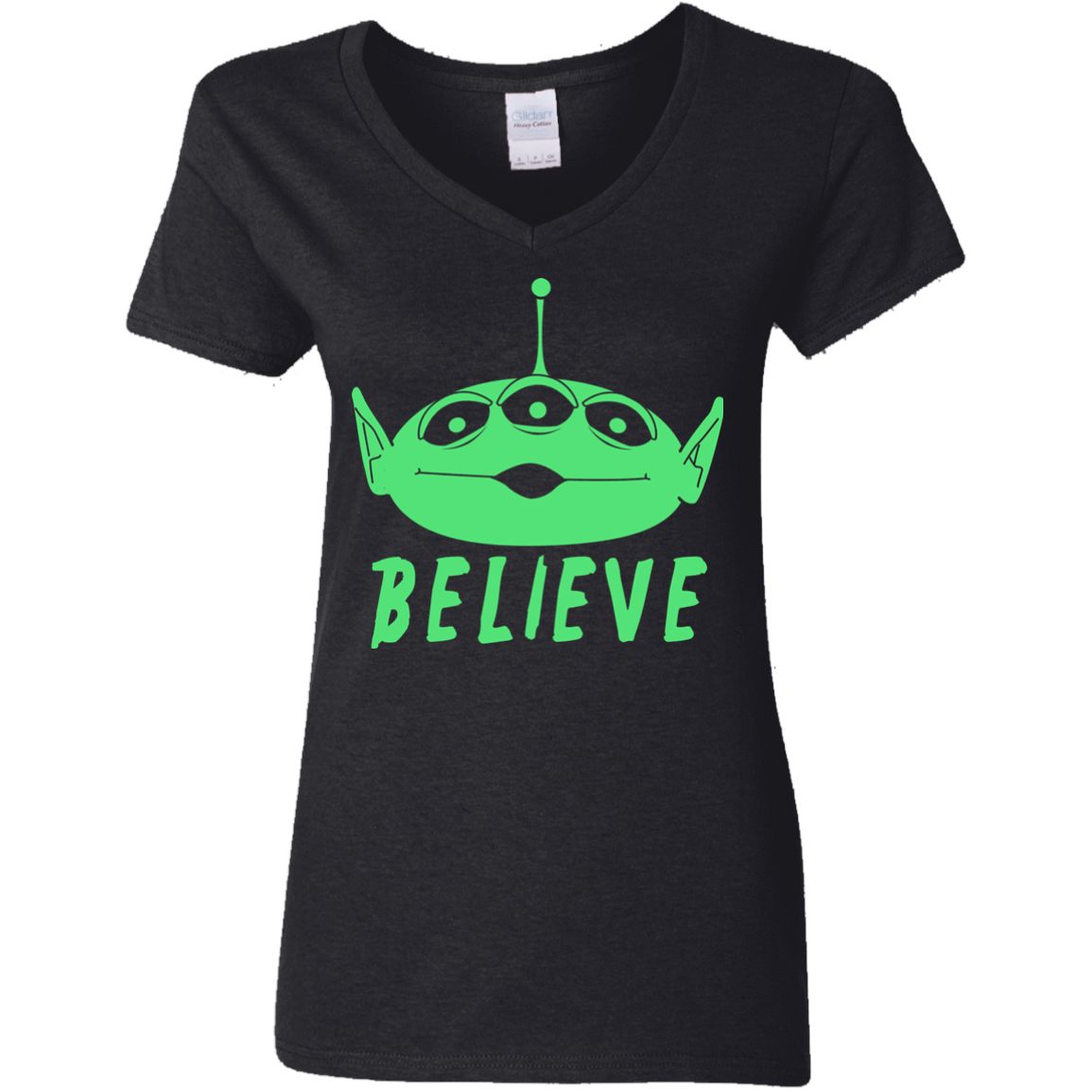 T-Shirts Black / S Believe Women's V-Neck T-Shirt