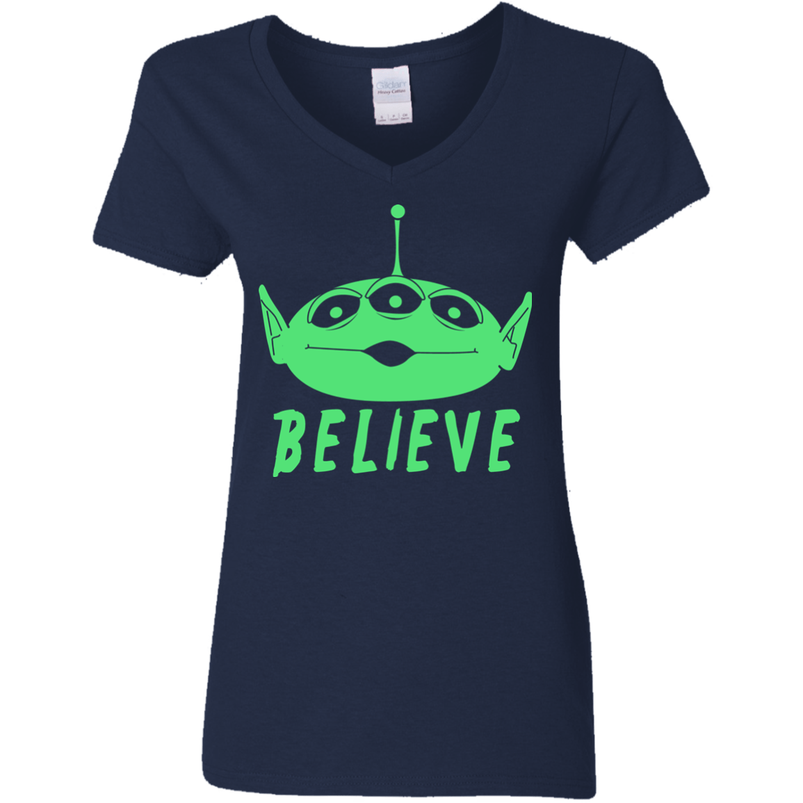 T-Shirts Navy / S Believe Women's V-Neck T-Shirt