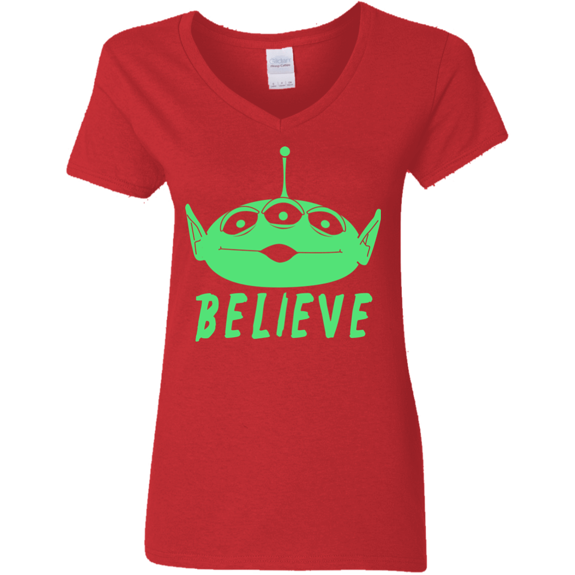 T-Shirts Red / S Believe Women's V-Neck T-Shirt