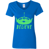 T-Shirts Royal / S Believe Women's V-Neck T-Shirt