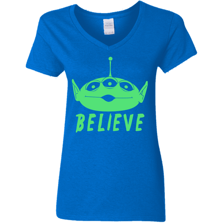 T-Shirts Royal / S Believe Women's V-Neck T-Shirt