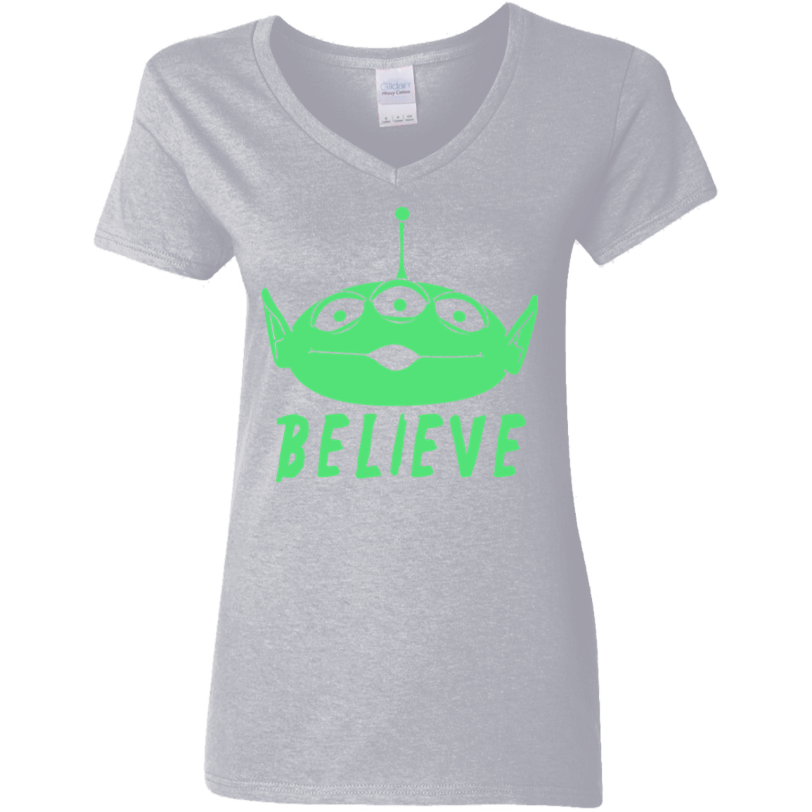 T-Shirts Sport Grey / S Believe Women's V-Neck T-Shirt