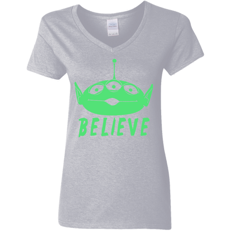 T-Shirts Sport Grey / S Believe Women's V-Neck T-Shirt