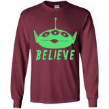 T-Shirts Maroon / YS Believe Youth Long Sleeve T-Shirt